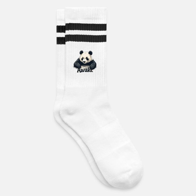 Bearly Awake - Striped tennis socks - white/black