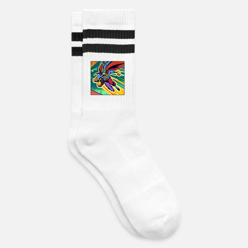 Super-héros - Chaussettes de tennis - blanc/noir