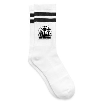Pièces d’échecs Look comique - Chaussettes de tennis - blanc/noir - Droite