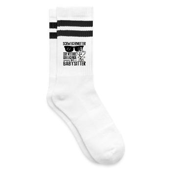 Schwiegermutter – Der Mythos, die Legende, der Bab - Gestreifte Tennissocken - Weiß/Schwarz - Rechts