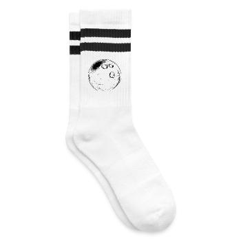 Bowling Drawing - Striped tennis socks - white/black - Right