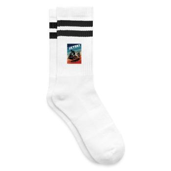 Vintage Jet Ski – Ride the Waves - Striped tennis socks - white/black - Right