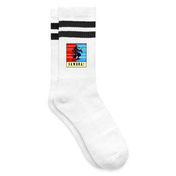 Guerrier samouraï rétro - Chaussettes de tennis - blanc/noir - Droite