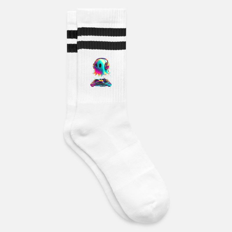 DJ Ghost - Striped tennis socks - white/black