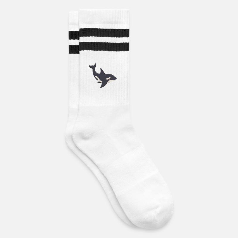 Orca - Gestreifte Tennissocken - Weiß/Schwarz