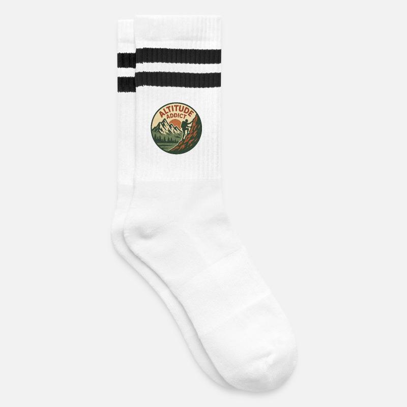 Altitude Addict - Striped tennis socks - white/black