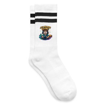 Gamerlife Shirt – Just one more game! - Striped tennis socks - white/black - Right