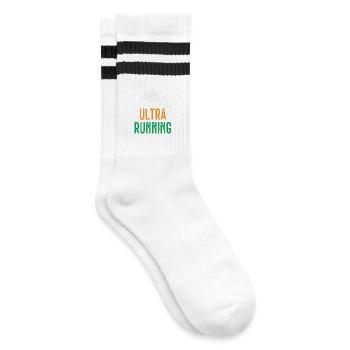 Ultra-Laufen - Gestreifte Tennissocken - Weiß/Schwarz - Rechts