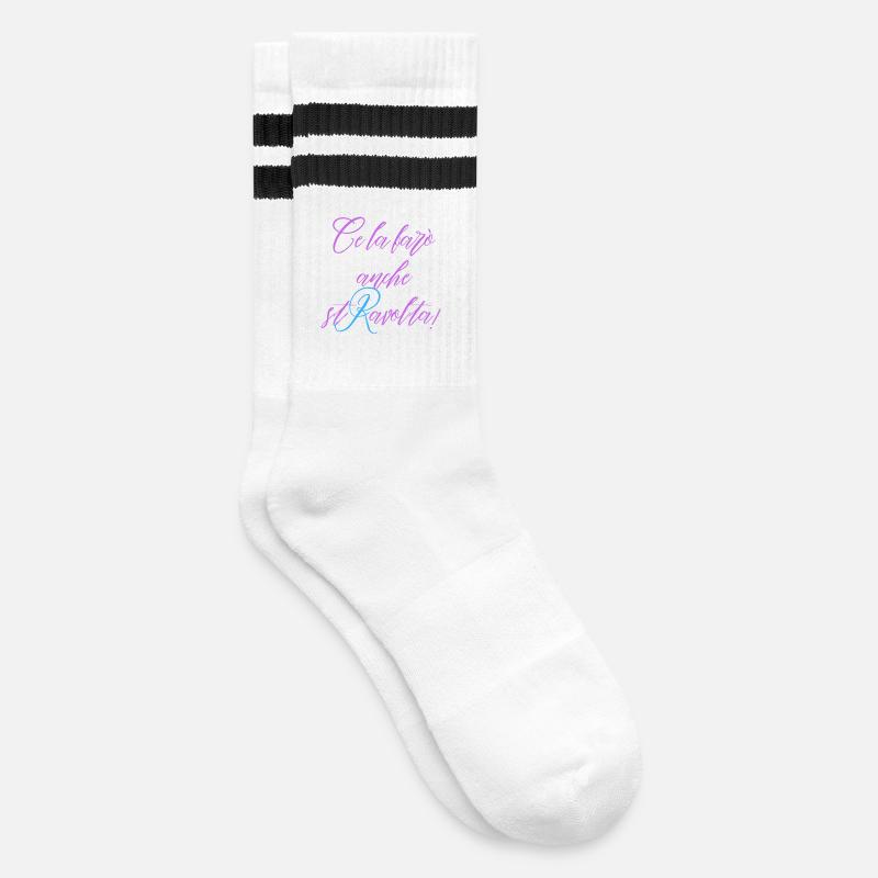 Ich werde es auch verärgern - Gestreifte Tennissocken - Weiß/Schwarz