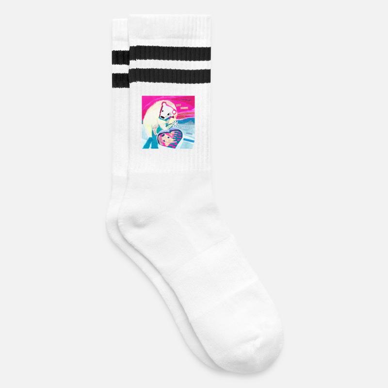 Eisbaer Steckbrief Poster - Gestreifte Tennissocken - Weiß/Schwarz