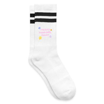 (Tr)eat Your Girl Right - Striped tennis socks - white/black - Right
