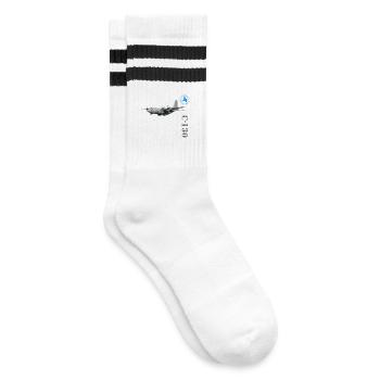 Avion de transport C-130 - Chaussettes de tennis - blanc/noir - Droite
