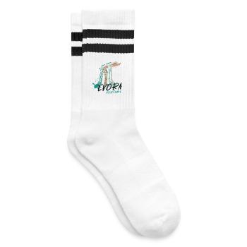 Illustration of the Roman Temple of Évora - Striped tennis socks - white/black - Right
