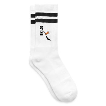 Skiing Fun Croissants - Striped tennis socks - white/black - Right