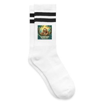 Journée internationale de la paresse en famille - Chaussettes de tennis - blanc/noir - Droite