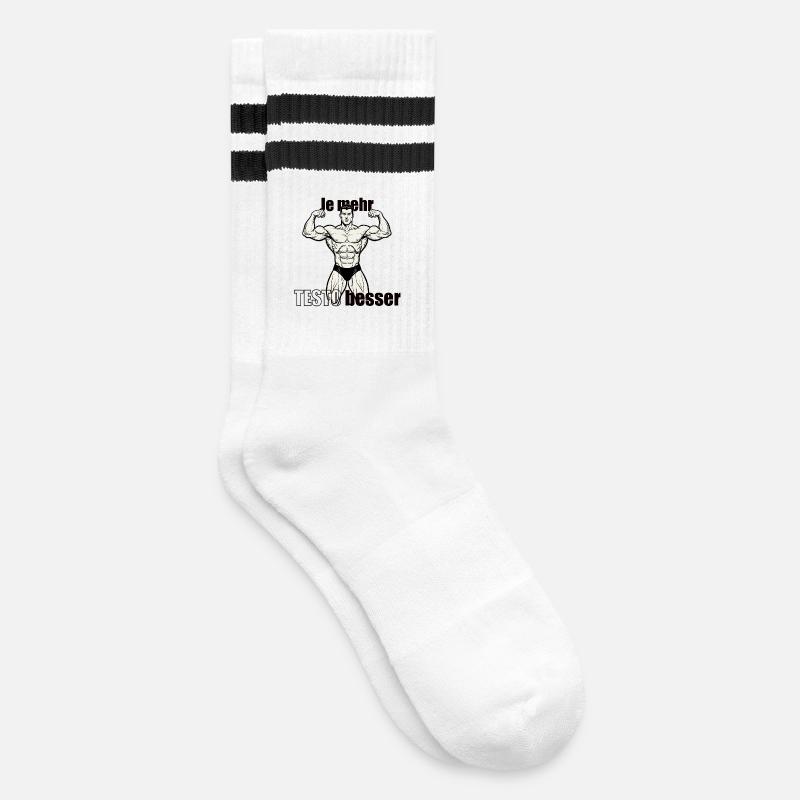 Muscle Hero Power Pose Conception d’impression - Chaussettes de tennis - blanc/noir