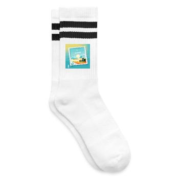 Summer at the beach - Striped tennis socks - white/black - Right