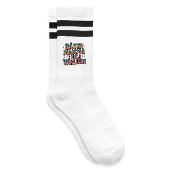 Beste Mama der Welt - Gestreifte Tennissocken - Weiß/Schwarz - Rechts