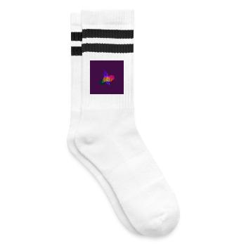 TEXTURA_DE_COLOR_#14 - Striped tennis socks - white/black - Right