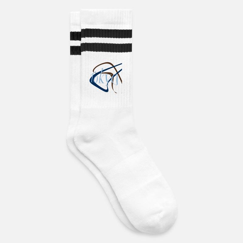 Tokio - Gestreifte Tennissocken - Weiß/Schwarz