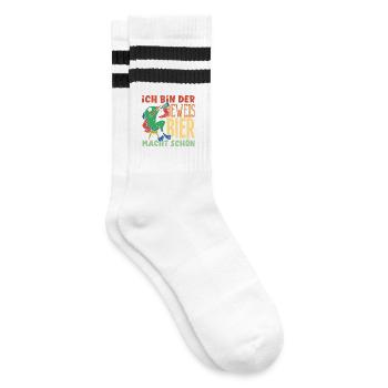 I'm the proof - beer makes you beautiful - Striped tennis socks - white/black - Right