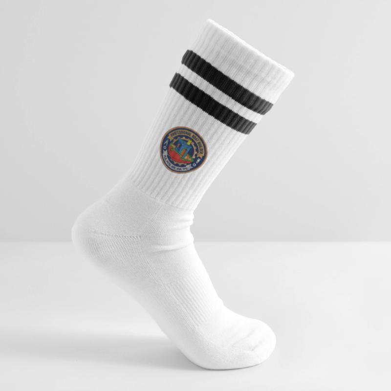 Professional Boatbuilder Benchy Patch Striped tennis socks