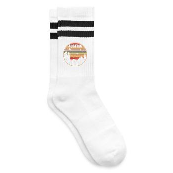 Coucher de soleil rétro des montagnes d’Autriche - Chaussettes de tennis - blanc/noir - Droite