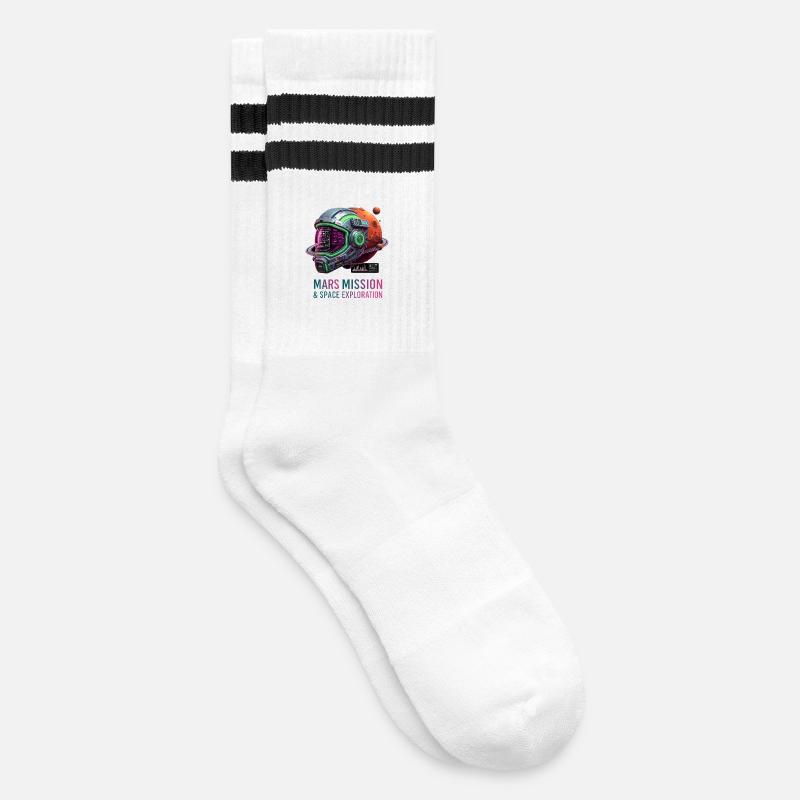 Mars Mission - Striped tennis socks - white/black