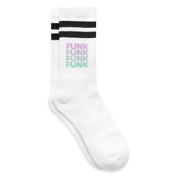Funk Vintage - Striped tennis socks - white/black - Right
