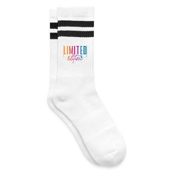 Limited Edition - Gestreifte Tennissocken - Weiß/Schwarz - Rechts