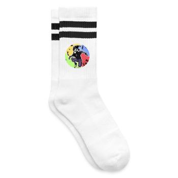 Celebration of Freedom - Striped tennis socks - white/black - Right