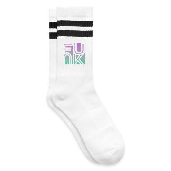Funk Vintage - Striped tennis socks - white/black - Right