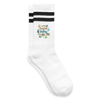 Junger Wissenschaftler in Ausbildung - Gestreifte Tennissocken - Weiß/Schwarz - Rechts