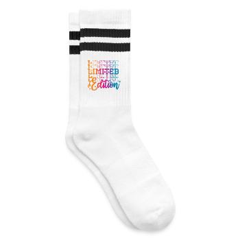 Limited Edition - Gestreifte Tennissocken - Weiß/Schwarz - Rechts