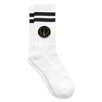 Rebellion Loon Logo - Eistaucher Rebellion Logo - Striped tennis socks - white/black - Right