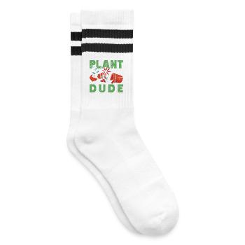Pflanzenliebhaber Dude Plants Succulent Flower - Gestreifte Tennissocken - Weiß/Schwarz - Rechts