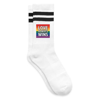 L’amour gagne toujours - Pride Tee - Chaussettes de tennis - blanc/noir - Droite