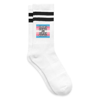 Les droits trans sont des droits humains - T-shirt Pride - Chaussettes de tennis - blanc/noir - Droite