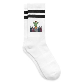 Individuum vor der Menge: sozialer Druck - Gestreifte Tennissocken - Weiß/Schwarz - Rechts