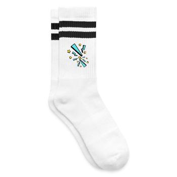 lightning bolt - Striped tennis socks - white/black - Right