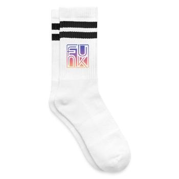 Funk Music - Striped tennis socks - white/black - Right