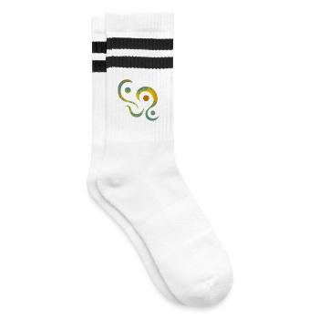 Yoga design_15 - Striped tennis socks - white/black - Right