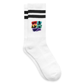 Colorful Gaming Panels Gambling Universe - Striped tennis socks - white/black - Right