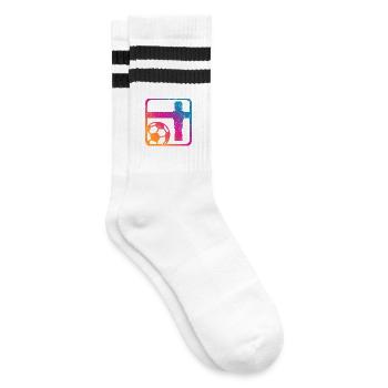 Tischfußball - Gestreifte Tennissocken - Weiß/Schwarz - Rechts