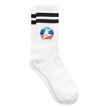 Snowboard Retro - Gestreifte Tennissocken - Weiß/Schwarz - Rechts