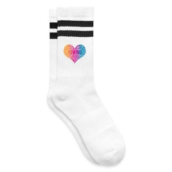 Rowing Rowing Heart - Striped tennis socks - white/black - Right