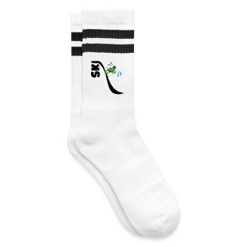 Kinder Skigurken - Gestreifte Tennissocken - Weiß/Schwarz - Rechts