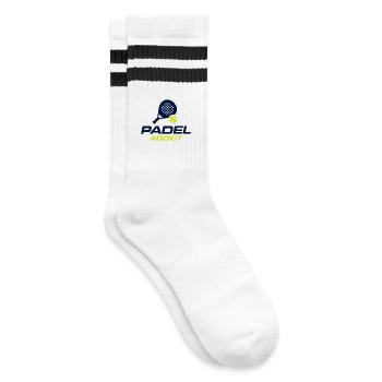 Padel Addict Funny Padel Lover Shirt - Striped tennis socks - white/black - Right
