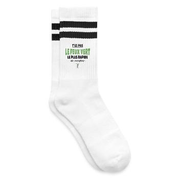 T’es pas le feu vert le plus rapide – humour - Chaussettes de tennis - blanc/noir - Droite
