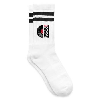 Vintage 1996 - Gestreifte Tennissocken - Weiß/Schwarz - Rechts